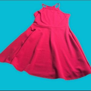 Olivia Rae red textured flared sundress with high neck